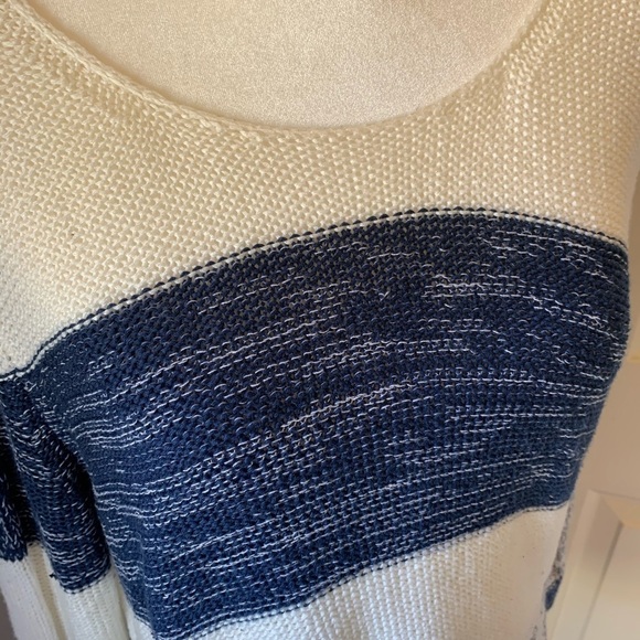 GAP navy/white color block stripe knit sweater - Picture 5 of 7